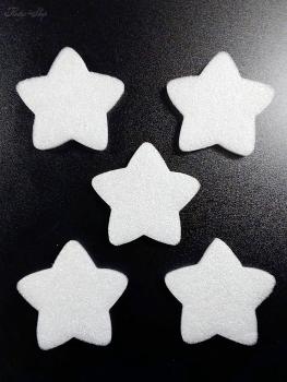 5 weiße Schaumstoff Sterne